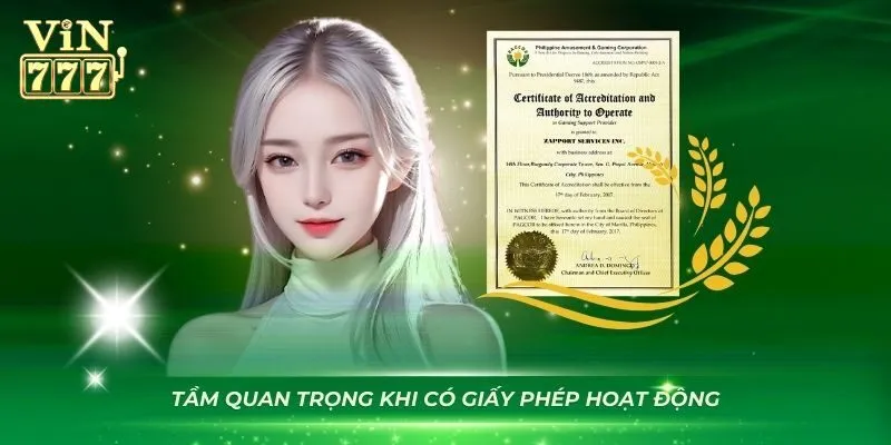 Mục đích chính của việc có chứng nhận hoạt động 